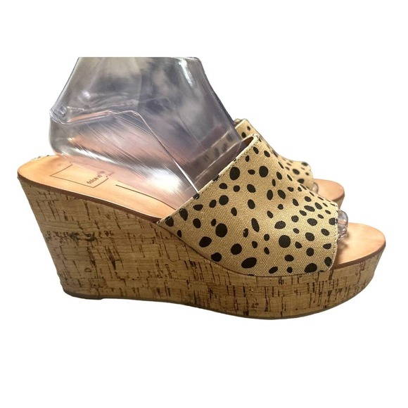 Dolce Vita Shoes - Dolce Vita Barta Wedge Sandals Leopard Print Cork Wedge Heel 8